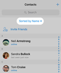 Sorting contacts on iOS